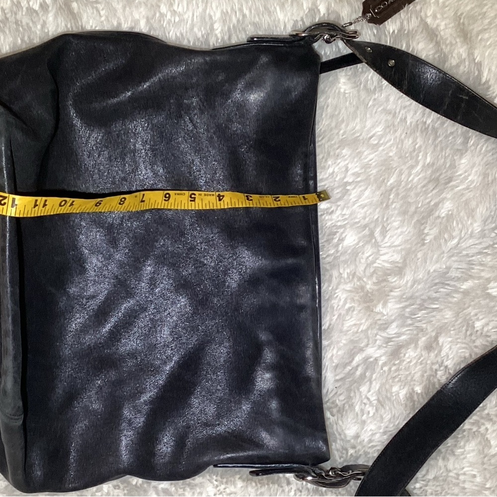 Coach vintage black leather large shoulder bag - Picture 7 of 12
